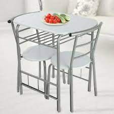 4.3 out of 5 stars with 12 ratings. Small Dining 1 Table 2 Chairs Bistro Set Breakfast Kitchen Furniture Metal Frame 738671771041 Ebay