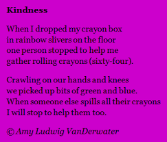A Poem About Kindness Is Followed By A Mini Lesson About Finding Writing Ideas In The Small Lessons Of Life Kindness Poem Poetry For Kids Poems About School