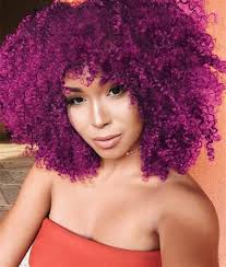 Amazing black to purple hairstyles. Amazon Com Wiger Short Afro Wig Kinky Curly Wigs Purple Color Heat Resistant Fiber Synthetic Gluless Full Wigs For Black Women Beauty Personal Care