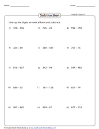 In fact, we do math calculations nearly anywhere such as our homes, our community, and even. 3 Digit Subtraction Worksheets