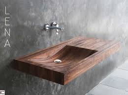 Lena S Design Is Pure And Minimalist In All Its Lines Soft Curves And Angles The Basin Is Smoothly Integrated I Wooden Bathroom Wood Sink Bathroom Furniture