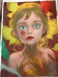 October, from my self published book The Poetic Year. Watercolor and  gouache. Excerpt from October Poem by Mary Weston Fordham. Ithaca, NY