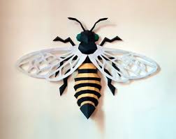Not sure how to tell a carpenter bee from a honey bee from a wasp? Bee Papercraft Etsy