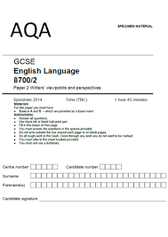 Essentially, question 3 on paper 2, also known as 'the language question' is similar not only in style but also in markscheme to question 2 on paper 1, also. Aqa Gcse English Language Paper 2 Specimen Material 2 Liepresad57