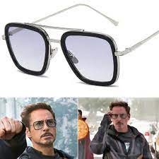 Tony Stark Sunglasses Men Square Metal Avengers Iron Man Sun Glasses Eyewear Hot Tony Stark Sunglasses Mens Sunglasses Sunglasses
