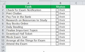 Checklist In Excel How To Create Checklist In Excel Using