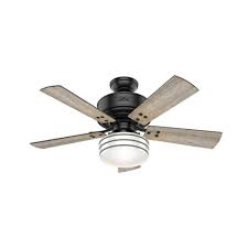 The light kit features clear holophane glass to provide adequate lighting whenever you. 44 Cedar Key Damp Rated Ceiling Fan With Remote Black Includes Led Light Bulb Hunter Fan Target