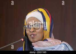 Halima Ismail Ibrahim, the Chairperson of the Somalia's National  Independent Electoral Commission (NIEC) speaks at a three day training