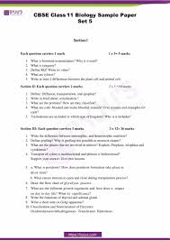Cbse Sample Papers Class 11 Biology Set 5 Download Pdf