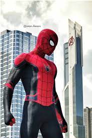 Spiderman Far From Home On Avenger Towers Spiderman Black Spiderman Marvel Spiderman