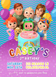 Gold and black elegant bordered 50th birthday invitation. Cocomelon Text Invitation Cocomelon Digital Invite Cocomelon Birthday Party Customizable Text 1st Birthday Party In 2021 Baby Birthday Invitations Baby Birthday Invitation Card Birthday Invitations Kids