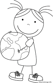 coloriage petite fille tient la terre pour le jour de a imprimer enfant activites couronne l&#x00027;avent sans bougies