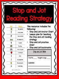 Stop And Jot Anchor Chart Worksheets Teaching Resources Tpt