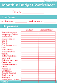 Monthly Budget Worksheet Free Printable Budgeting Worksheets Monthly Budget Worksheet Monthly Budget Template