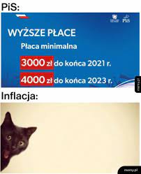 W sieci pojawiła się grupa internautów, którzy już od jakiegoś czasu bazując na zabawnych obrazkach, próbują wyjaśnić rodakom, jak będzie wyglądała ich pensja i wydatki, jeśli inflacja będzie galopować i dlaczego 500+ na początku programu nie jest warte tyle samo, co 500+ teraz. Inflacja Memy Pl