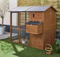 Poulailler 6 à 8 poules en bois, avec enclos
