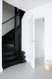 Pin By Leanna Neubert On Home Inspiration Black Stairs Black Painted Stairs Black Staircase