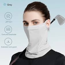 Unisex Sports Bandana Soft Ice Silk Full Face Sun Protection Mask  Adjustable Anti Ultraviolet Thin for Summer Outdoor Activities