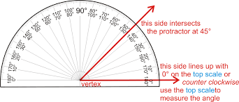 If you are drawing an acute angle (less than 90 degrees), use the scale with the smaller numbers. Angle Measurement Read Geometry Ck 12 Foundation