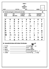 Cbse 4th science our food teeth and digestion exercise|grade 4 science worksheets link in desc. Evs Worksheet Grade 1 By Fun Way Learning Teachers Pay Teachers