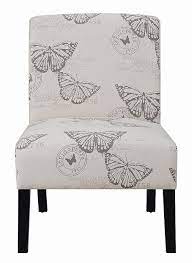 I like it because of the wood frame, which works well with the print. Accent Chair W Butterfly Print By Coaster Furniture Furniturepick