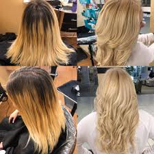 Before And After Double Process Blonde And Tape In Extensions With A Haircut To Blend Cool Vanilla Blonde Tones Tape In Hair Extensions Hair Color Plum Hair