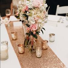 Rose Gold Table Runner Sequin Table Runner Wedding Table Runner Rose Gold Party Decor In 2020 Rose Gold Table Table Runners Wedding Rose Gold Table Runner