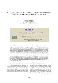 Check spelling or type a new query. Pdf Javanese Language Development Through Campursari Ferguson S Language Planning Perspective