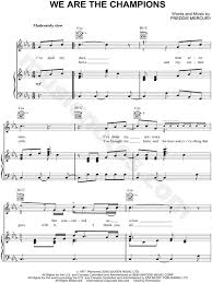 Queen We Are The Champions Sheet Music In C Minor Transposable Download Print Sheet Music Piano Sheet Music Piano Sheet Music Free