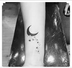 Crescent moon and star tattoo. Pin On Small Tattoos
