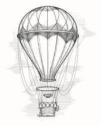 Retro Hot Air Balloon Sketch Hot Air Balloon Drawing Hot Air Balloons Art Hot Air Balloon Tattoo
