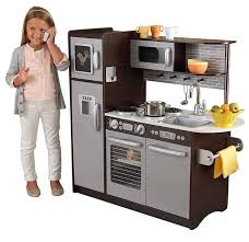 This wooden kitchen is full of fun details like a cordless phone and a chalkboard for writing the daily specials. Uptown Play Kitchen Set Shop Clothing Shoes Online