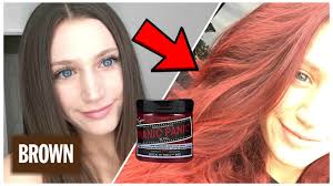 Manic panic 'vampire red', no bleach on dark brown hair. Dying My Hair Red W Manic Panic Youtube