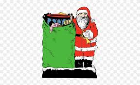 Download Free Christmas Present Clipart Christmas Vintage Santa With Toy Bag Card Free Transparent Png Clipart Images Download