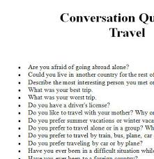 Travel Conversation Questions