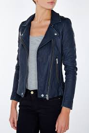 Iro Blue Tara Navy Leather Jacket Product 1 22136758 1 402703330 Normal Jpeg 1 350 2 000 Pix Blue Leather Jacket Blue Leather Jacket Outfit Navy Leather Jacket