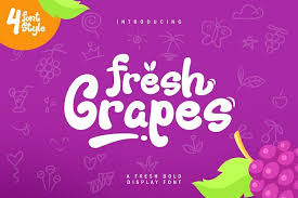 Fresh Grapes 4 Font 56522 Other Font Bundles Bold Script Font Kid Fonts Grapes