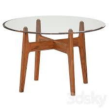 Crate & barrel dining room file size 41 mb version 3dsmax 2014 (corona). 3d Models Table Tate 48 Round Dining Table With Glass Top And Walnut Base Crate And Barrel