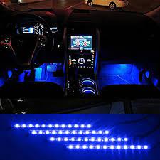 Itimo Car Auto Vehicle Interior Decoration Atmosphere Lights Led Flexible Strip Light Bar Blue 4 X 12led Dc12v For Car Interior Truck Interior Bmw Interior
