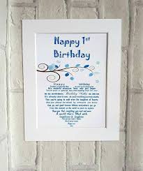 The most popular present for this occasion is personalised my 1st year photo frame. Unframed Personalised First Birthday Gift For Little Boy Nephew 1st Birthday Nursery Keepsake Gift Boy Nursery Print To Fit 10x8 Frame Son Godson Not Supplied Grandson Stationery Party Supplies Stationery Organideia Pt