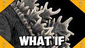The exact origin of the large jagged dorsal plates lining godzilla's back and the reason why they illuminate prior to him unleashing projectile attacks of atomic energy is unknown. What If Godzilla Lost His Dorsal Plates Youtube