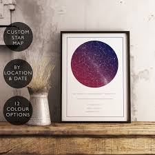 Custom Star Map Print Personalized Anniversary Birthday Gift Him Her Celestial Unique Wedding Constellation Digital Download Star Chart