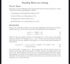 Standing waves ch 12:1 in a moving wave, the wave moves away from what drives it. Solved Standing Waves On A String Physics Topics If Neces Chegg Com