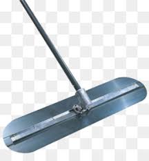 Cement finishing 12 hand tool trowel edger for concrete finish. Yellow Background