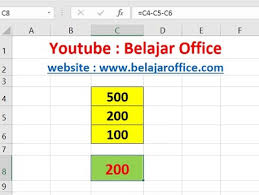 4 Cara Pengurangan Bilangan Pada Excel Lengkap Belajar Office