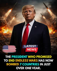 One year after promising to end foreign wars, President Trump's  administration is overseeing a dramatic rise in military action abroad.  Despite his pledge to reduce U.S. involvement in overseas conflicts, U.S.  bombs