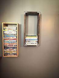 Dvd Wooden Wallmount Display Case Holder By Emmyontap On Etsy Dvd Storage Diy Dvd Storage Wall Shelf Display