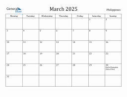 March 2025 Calendar Philippines