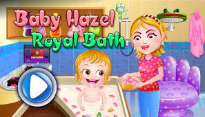 Just by changing diapers and keeping all of that up is good. Baby Hazel Royal Bath Grooming Game For Girls