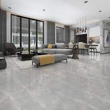 Grey 600 X 600mm Polished Ceramic Floor Tile Living Room Tiles Grey Floor Tiles Living Room Tile Floor Living Room